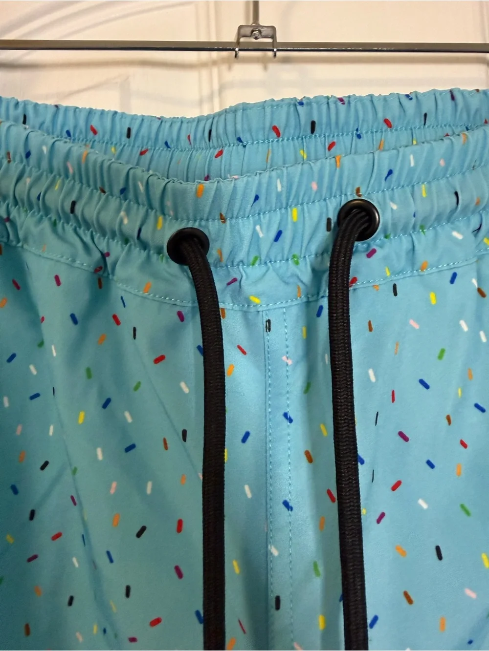 Humankind Light Blue Swim Trunks with Multicolor Speckle